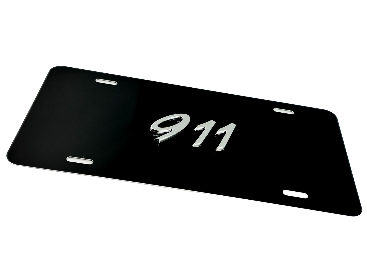 FRONT VANITY License Plate with OEM CHROME Letter Badge for Porsche 911