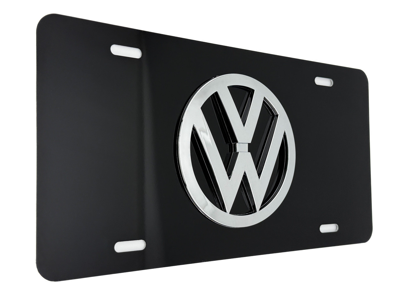 FRONT VANITY License Plate with ROUND VW Badge (Various Colors) 