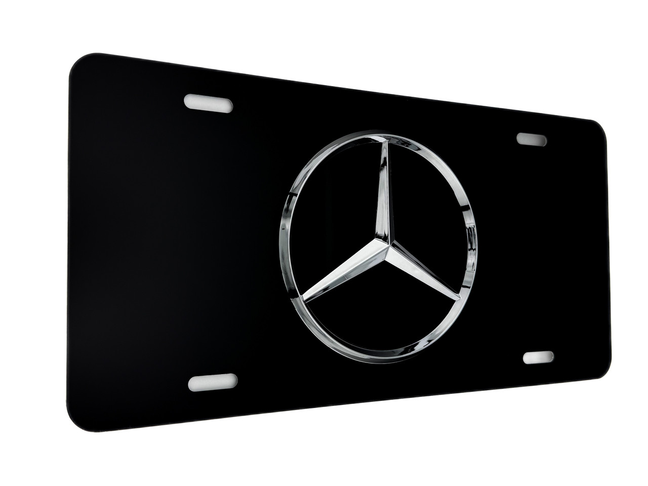 FRONT VANITY License Plate with OEM CHROME Badge for Mercedes Benz