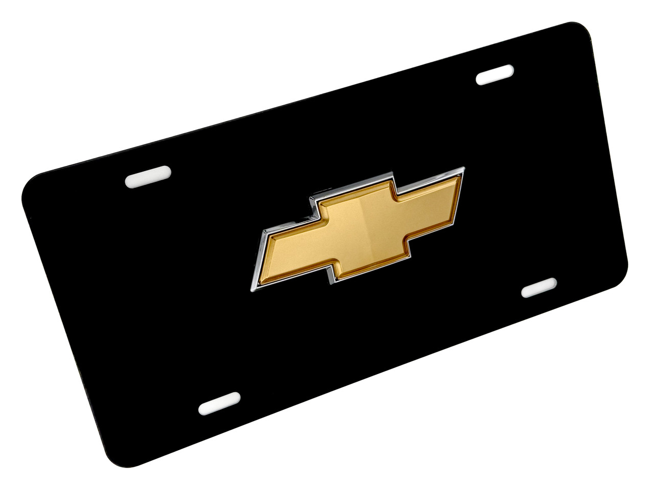 CHEVY FRONT VANITY License Plate with GOLD Bowtie Badge