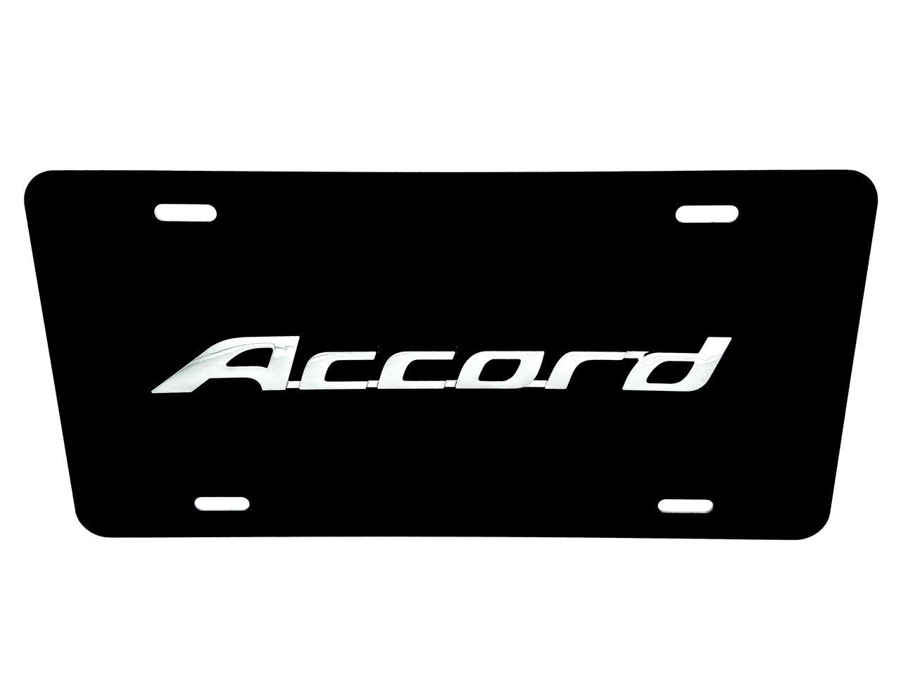 ACCORD FRONT VANITY License Plate with CHROME Letter Badge