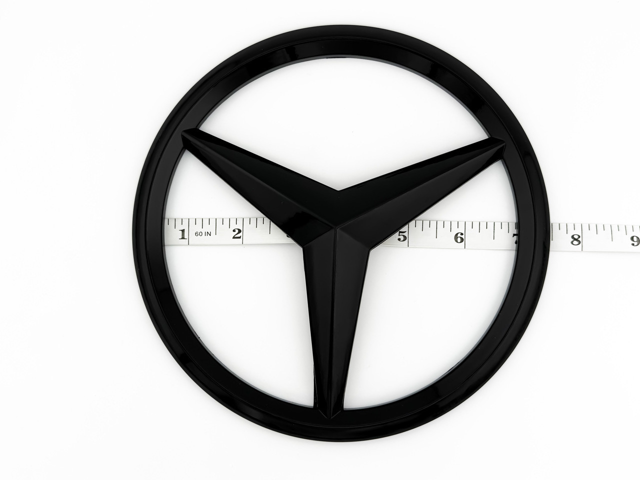 FRONT OVERLAY STAR BADGE GLOSS BLACK for Mercedes Benz