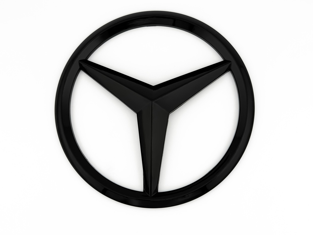 FRONT OVERLAY STAR BADGE GLOSS BLACK for Mercedes Benz