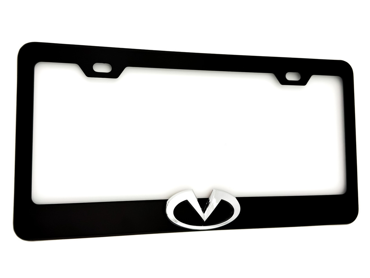 INFINITI Black License Plate Frame Stainless Steel (Chrome Logo)  