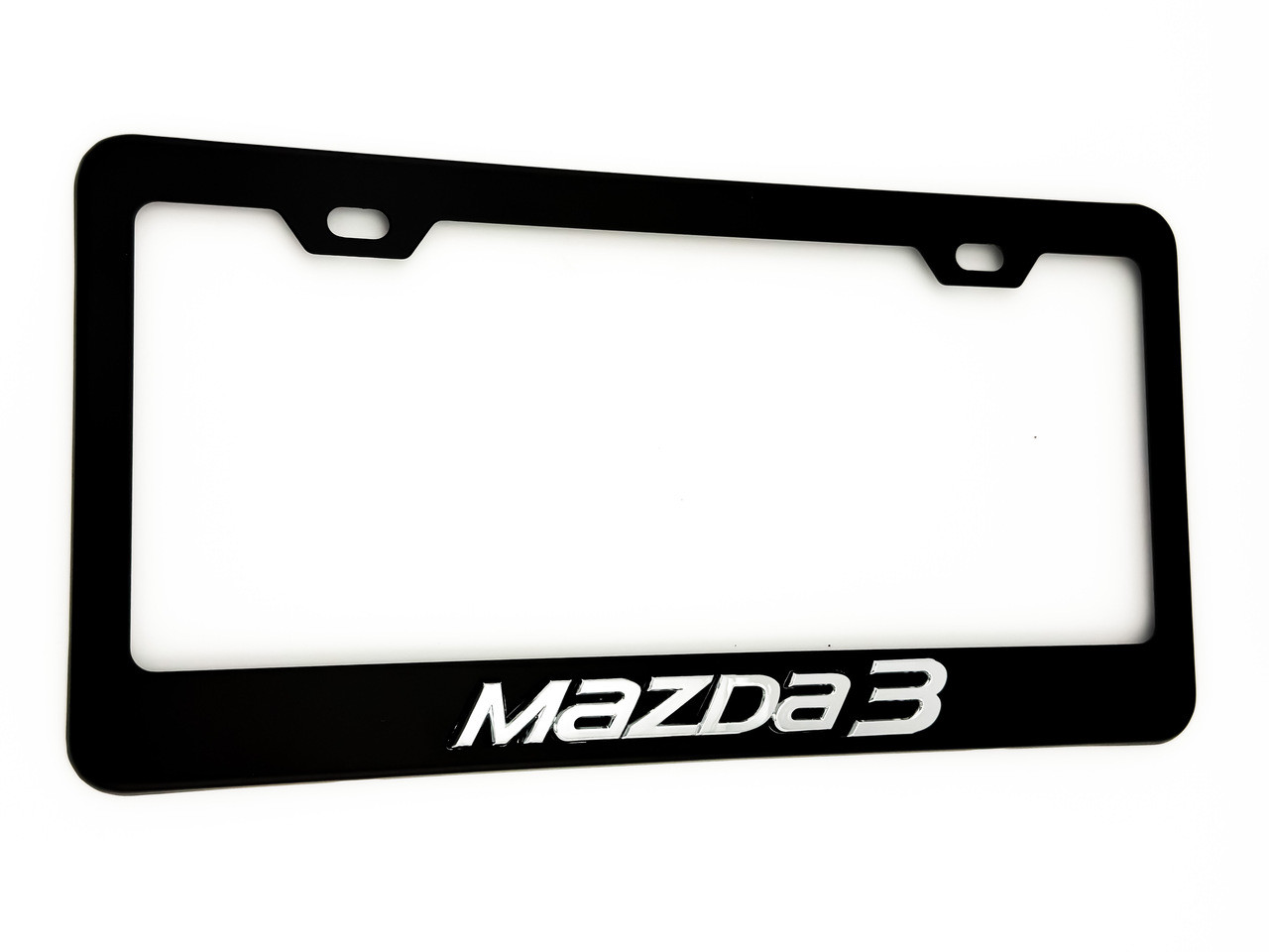Mazda3 Black License Plate Frame Stainless Steel (Chrome Logo) 