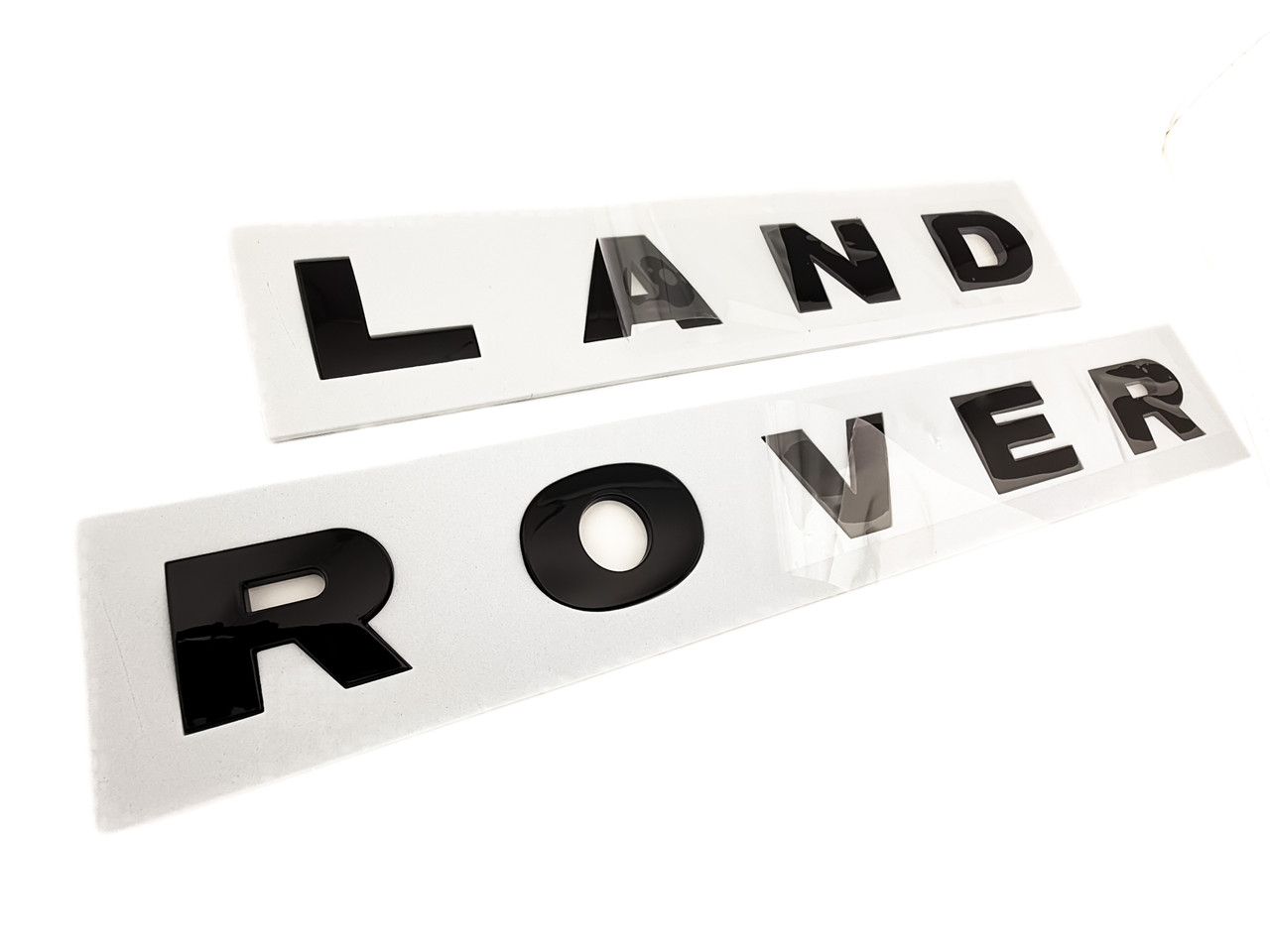 LAND ROVER GLOSS BLACK Lettering Badge Set 2pc Front/Rear  Replacement 