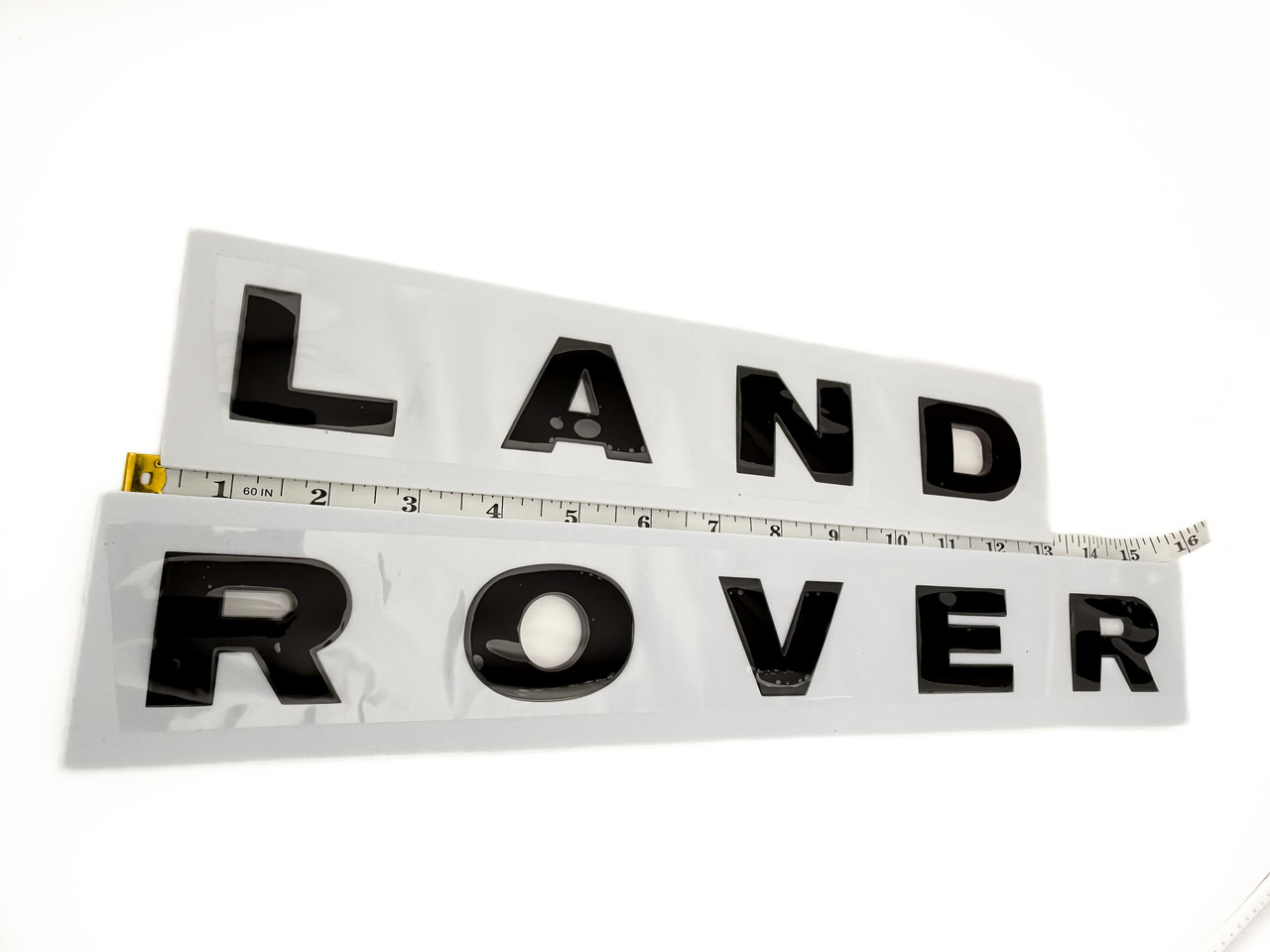 LAND ROVER GLOSS BLACK Lettering Badge Set 2pc Front/Rear  Replacement 