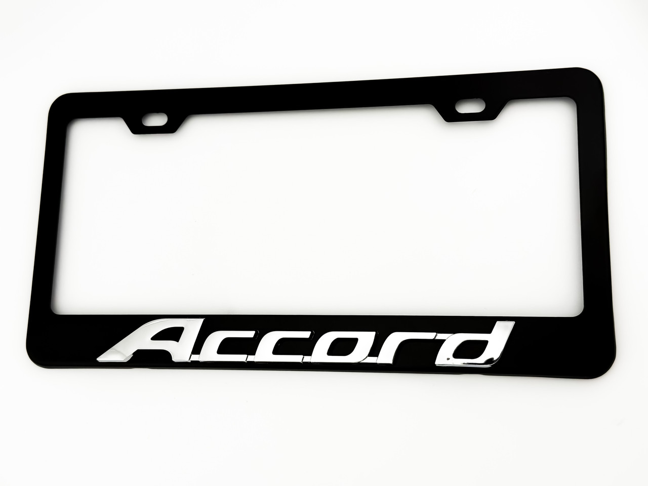 ACCORD Black License Plate Frame Stainless Steel (Chrome Logo) 