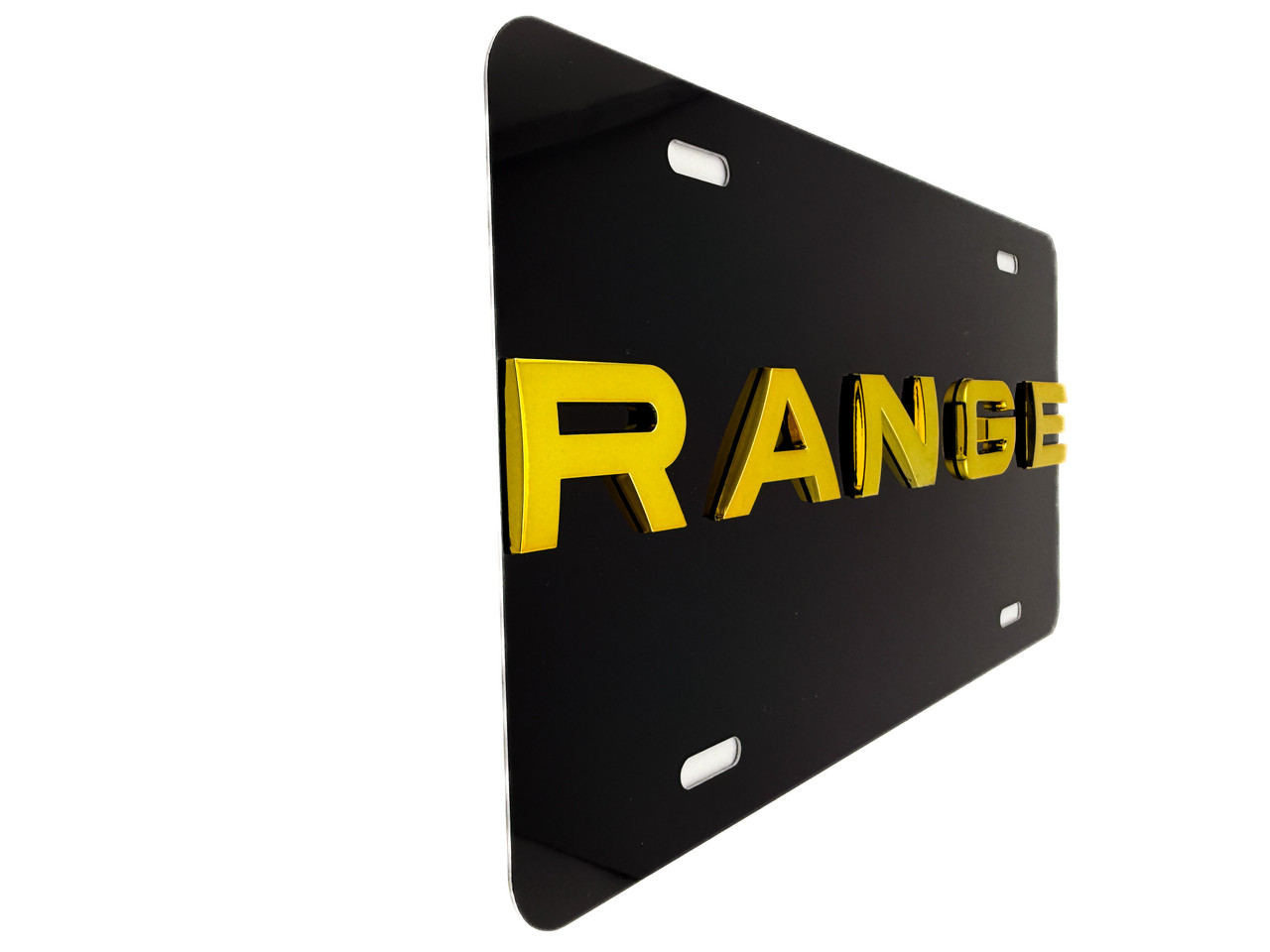 RANGE VANITY License Plate with GOLD Logo  