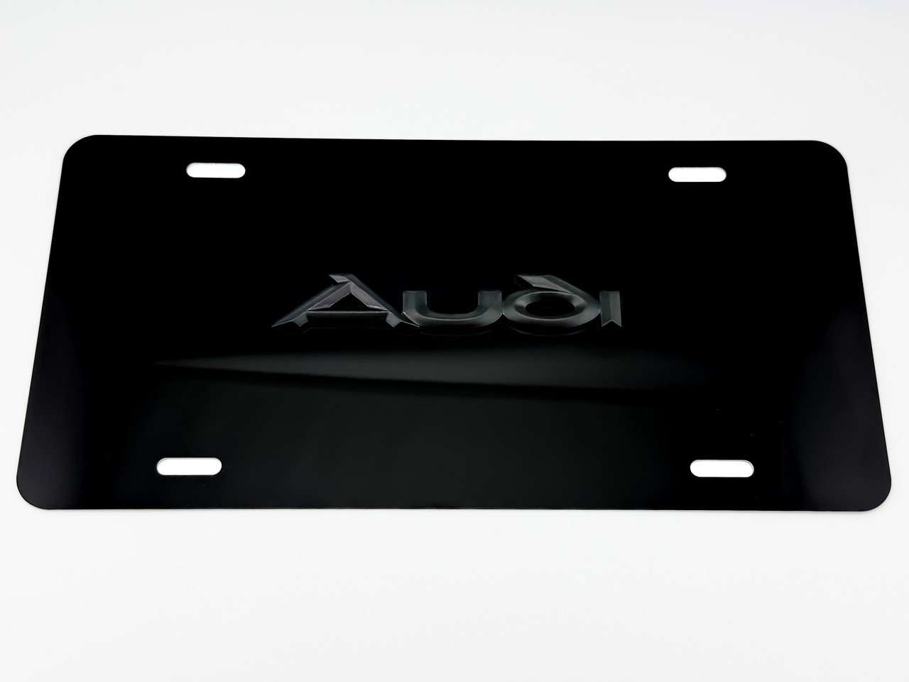 AUDI FRONT VANITY License Plate with BLACK Letter Badge