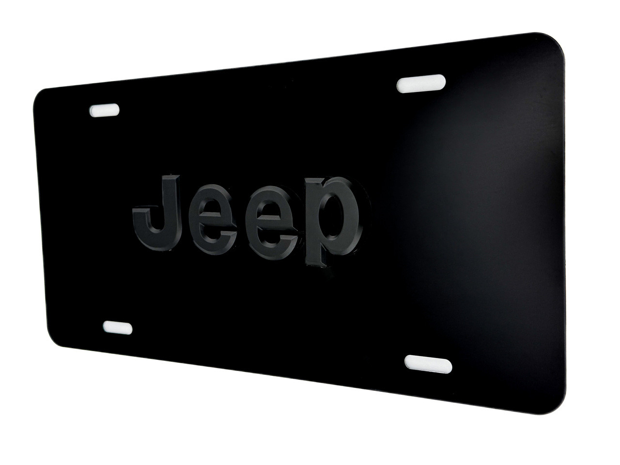 JEEP FRONT VANITY License Plate with BLACK Logo 
