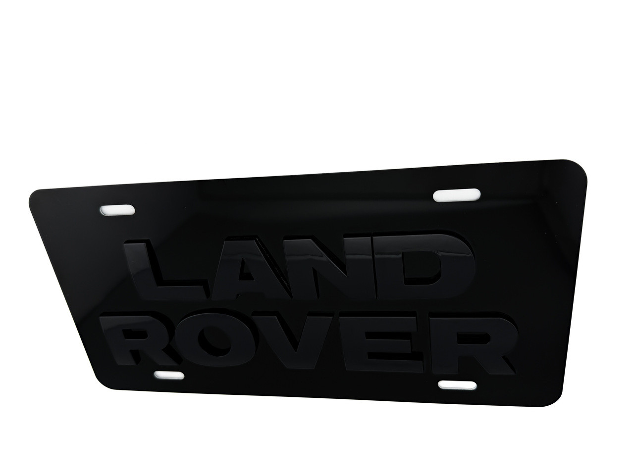LAND ROVER VANITY License Plate with OEM GLOSS BLACK Badge 