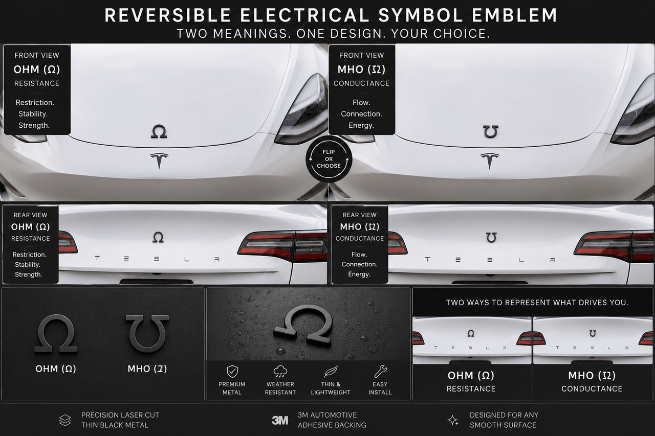 OMEGA Replacement Badges for TESLA Models (Various Colors) 