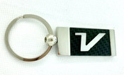 V Logo Chrome / Carbon Optic Metal Key Chain VChain