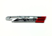 GTT2 Twin Turbo Emblem 3pc Design (Chrome-Red) 