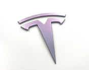 color changing T badge emblem for tesla model y 3 s x q 2 purple green