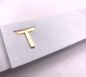 Gold plated tesla lettering emblem rear metal model 3 y s x 