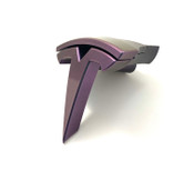 Color Changing Holographic Purple / Green Tesla Model X S Front Assembly "T" Emblem Badge Logo