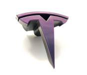 Color Changing Holographic Purple / Green Tesla Model X S Front Assembly "T" Emblem Badge Logo