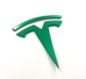 green T badge emblem for tesla model y 3 s x q 2