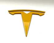 Warm Yellow Tesla T Badge Model 3 y s x 