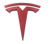 Matte Red Tesla T Badge replacement 