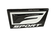 LEXUS F-Sport Fender Emblem Badge 2.50" x 1.75" (Black Chrome / White) 