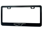 OPEL GT Satin Black License Plate Frame with Gunmetal Logo 