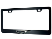 OPEL GT Satin Black License Plate Frame with Gunmetal Logo 