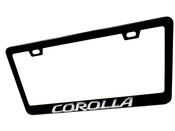COROLLA Black License Plate Frame Stainless Steel with Chrome Logo