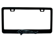 JAGUAR BLACK License Plate Frame Stainless Steel with Satin Matte Logo JAGUAR BLACK License Plate Frame Stainless Steel with Satin Matte Logo