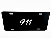 FRONT VANITY License Plate with OEM CHROME Letter Badge for Porsche 911
