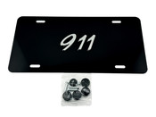 FRONT VANITY License Plate with OEM CHROME Letter Badge for Porsche 911