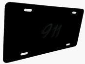 FRONT VANITY License Plate with OEM BLACK Letter Badge for Porsche 911