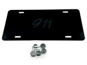 FRONT VANITY License Plate with OEM BLACK Letter Badge for Porsche 911