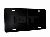 FRONT VANITY License Plate with Satin Matte Black GT Badge for Mustang 