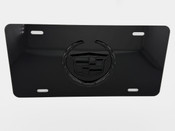 CADILLAC FRONT VANITY License Plate withGLOSS BLACK Badge