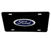 FORD FRONT VANITY License Plate with OVAL BLUE / CHROME Badge