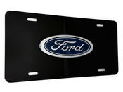 FORD FRONT VANITY License Plate with OVAL BLUE / CHROME Badge