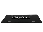 SKYLINE FRONT VANITY License Plate with White/Black Badge