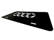 AUDI FRONT VANITY License Plate with OEM CHROME RINGS Badge