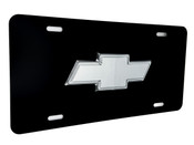 CHEVY FRONT VANITY License Plate with SILVER Bowtie Badge