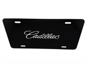 CADILLAC FRONT VANITY License Plate with CHROME Script Letter Badge