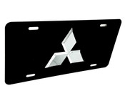 MITSUBISHI FRONT VANITY License Plate with OEM CHROME Badge