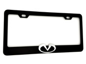 INFINITI Black License Plate Frame Stainless Steel (Chrome Logo)  