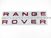 ROVER RED Lettering Badge Set 2pc Front/Rear with Chrome Surround (TYPE 3) 