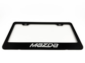 MAZDA Black License Plate Frame Stainless Steel Chrome Logo (Type 3) 