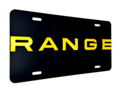 RANGE VANITY License Plate with GOLD Logo  