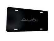 AUDI FRONT VANITY License Plate with BLACK Letter Badge