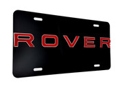 ROVER FRONT VANITY License Plate with CHROME/ RED Badge 
